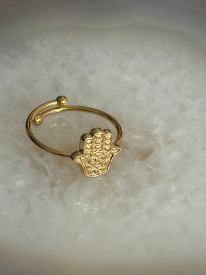 Caribe Hamsa Gold Ring