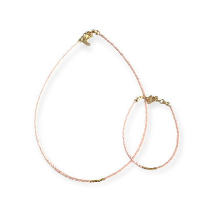 Miyuki Necklace - Light Pink Champagne Gold