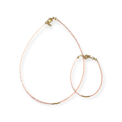 Miyuki Necklace - Light Pink Champagne Gold