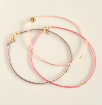 Miyuki Necklace - Pink Gold