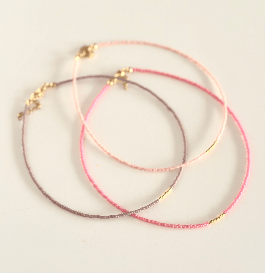 Miyuki Necklace - Candy Pink Gold