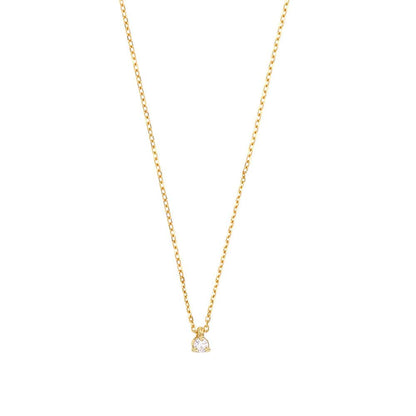 Diamond Solitaire Gold Necklace 0.11ct (18k Gold)