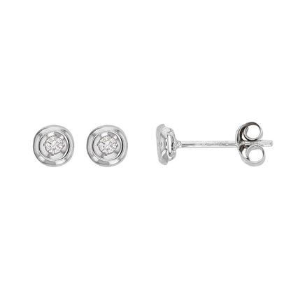 Diamonds Studs 0.06ct Gold18k bezel