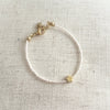 Miyuki Bracelet Ivory with Flower Gold charm