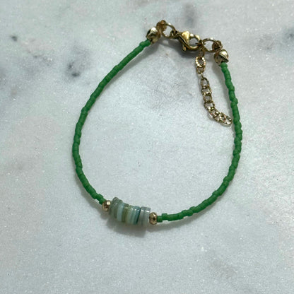 Miyuki Bracelet - Green Gold - Shell