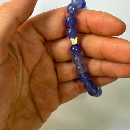 Blue Agate Bracelet Butterfly
