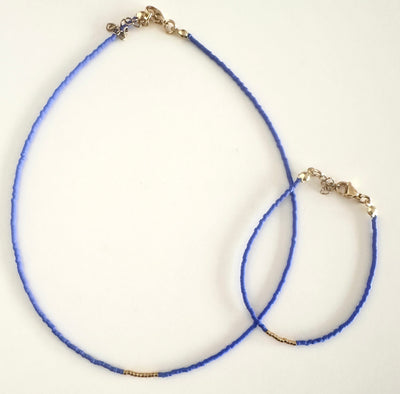 Miyuki Necklace - Electric Blue Gold