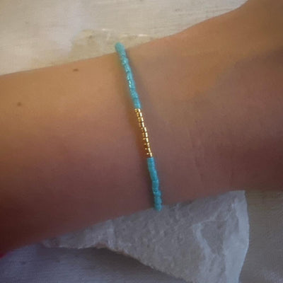 Miyuki Bracelet - Turquoise Gold