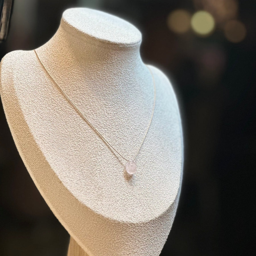 Rose Quartz Drop Necklace | Mi Cielo London