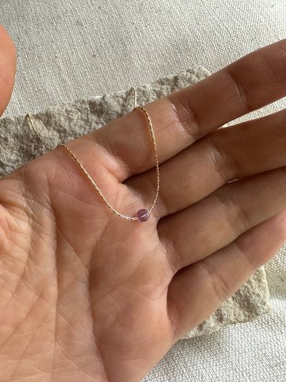 Amethyst Gold Necklace (February's Birthstone) <br> Minimalist