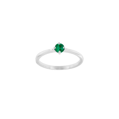 Emerald Ring 4mm White Gold 18k | Mi Cielo London