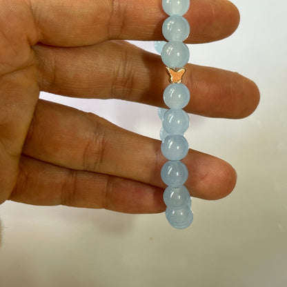 Blue Light Agate Bracelet Butterfly