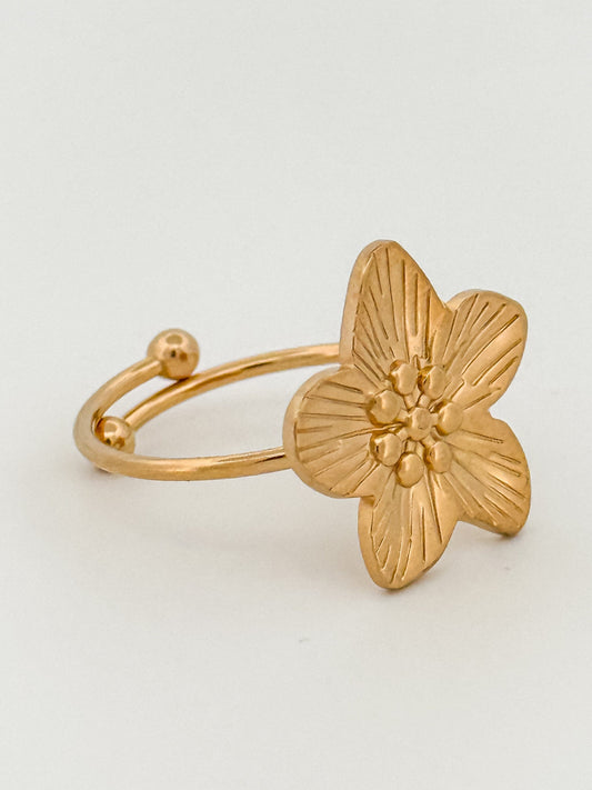Caribe Flower Beads Gold Ring