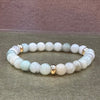 Jade Burma Bracelet 7mm 3 Gold disks