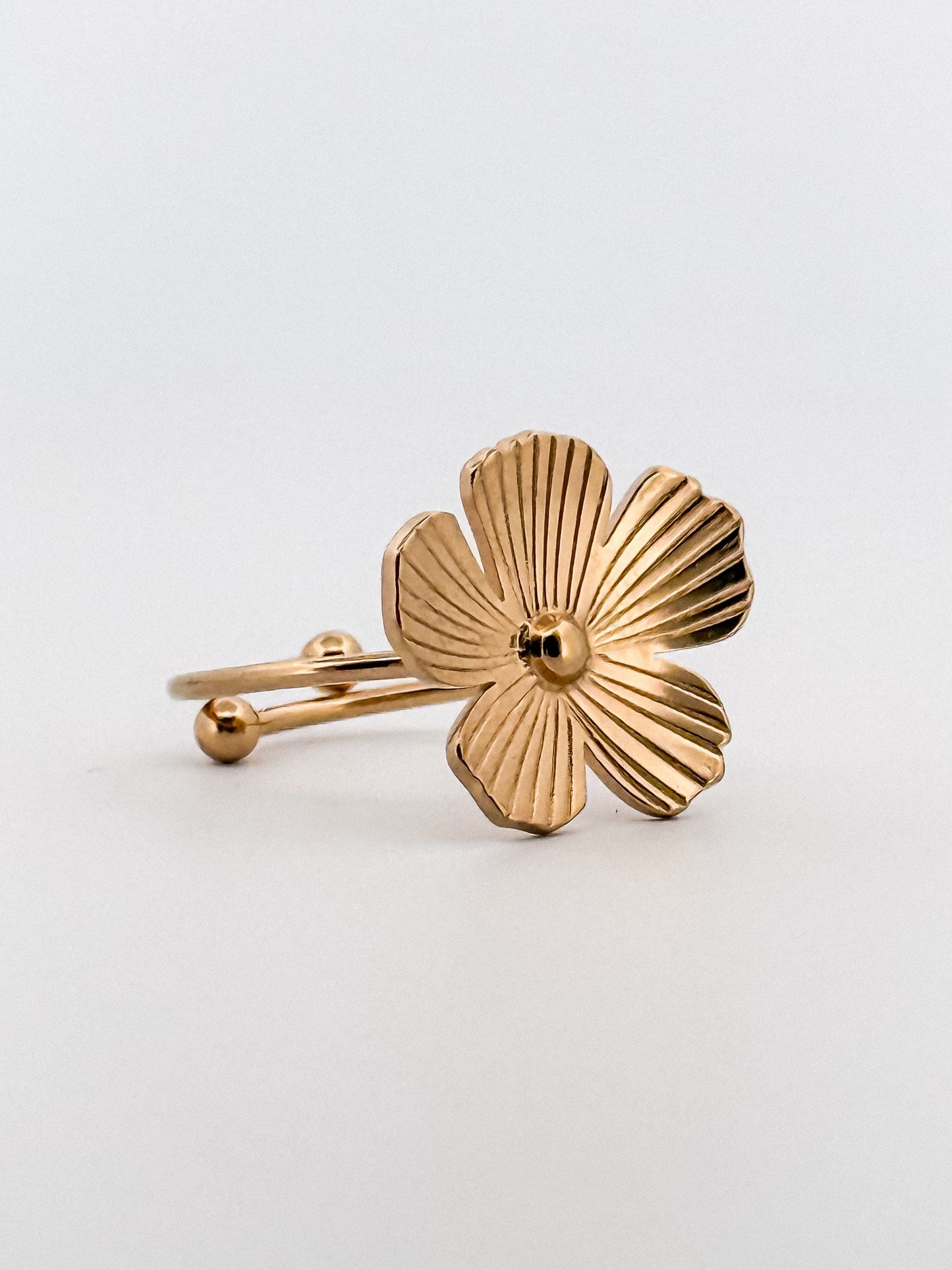 Caribe Set of 3 Flowers Gold Ring