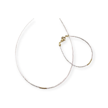 Miyuki Necklace - Light Lilac Gold