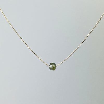 Prehnite Gold Necklace <br> Minimalist square
