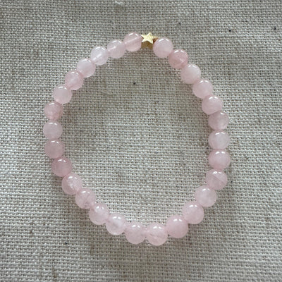 Rose quartz Bracelet Star Gold