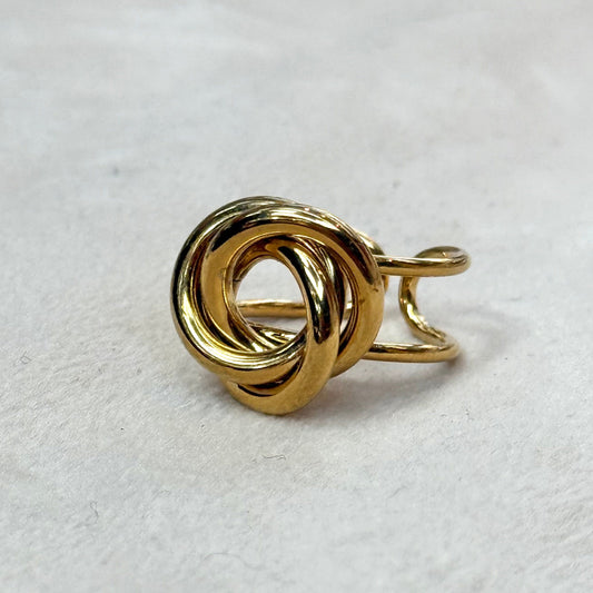 Flower Knot Design Gold Ring