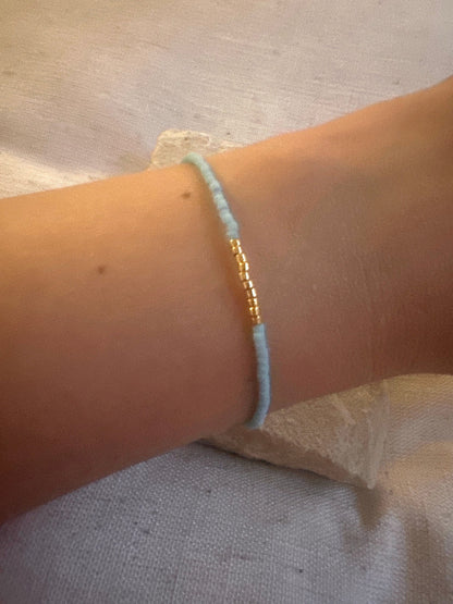 Miyuki Bracelet - Sky Blue Gold