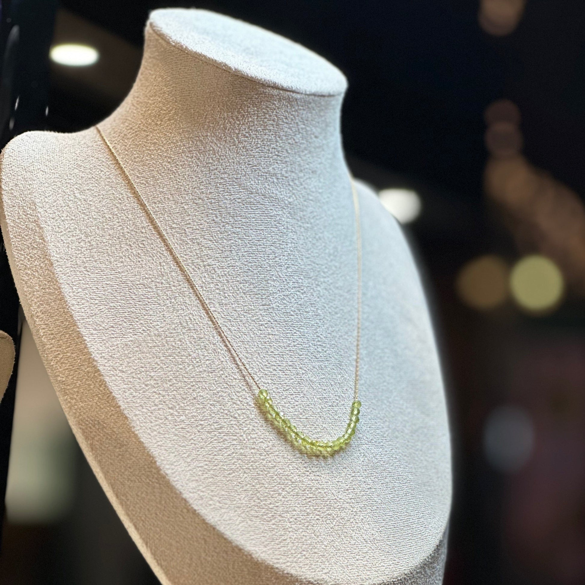 Peridot Necklace Gold, August birthstone | Mi Cielo London