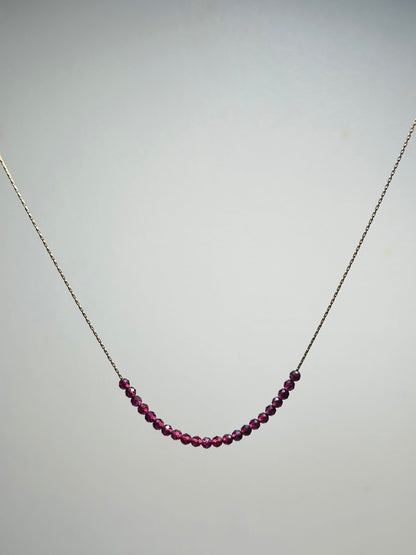 Garnet Necklace Gold filled 14k