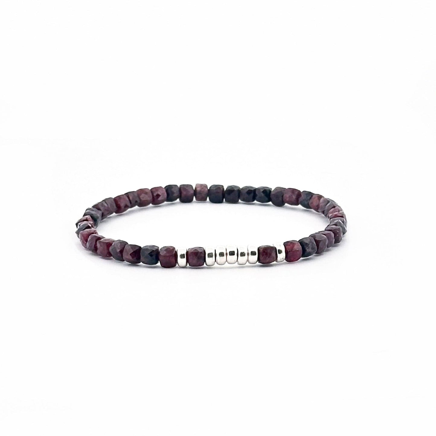 Garnet Bracelet Square 4mm