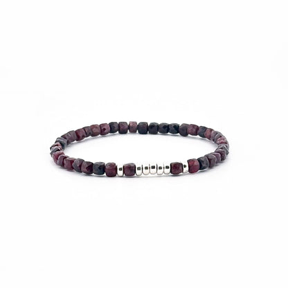 Garnet Bracelet Square 4mm