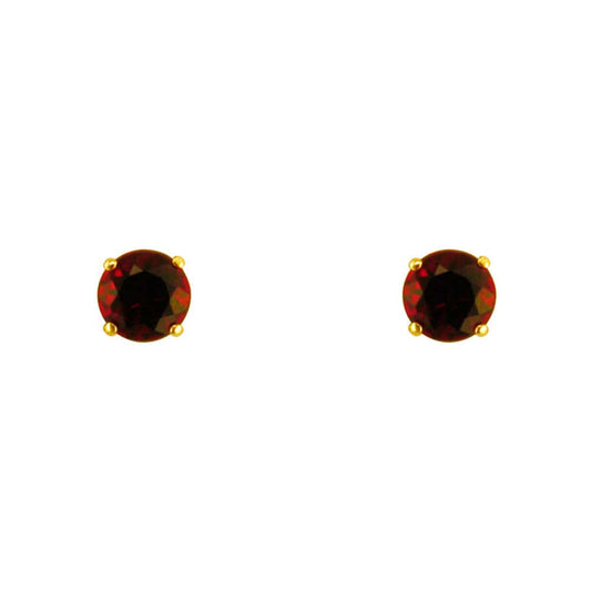 Red Garnet Gold Stud Earrings 9 karats Gold