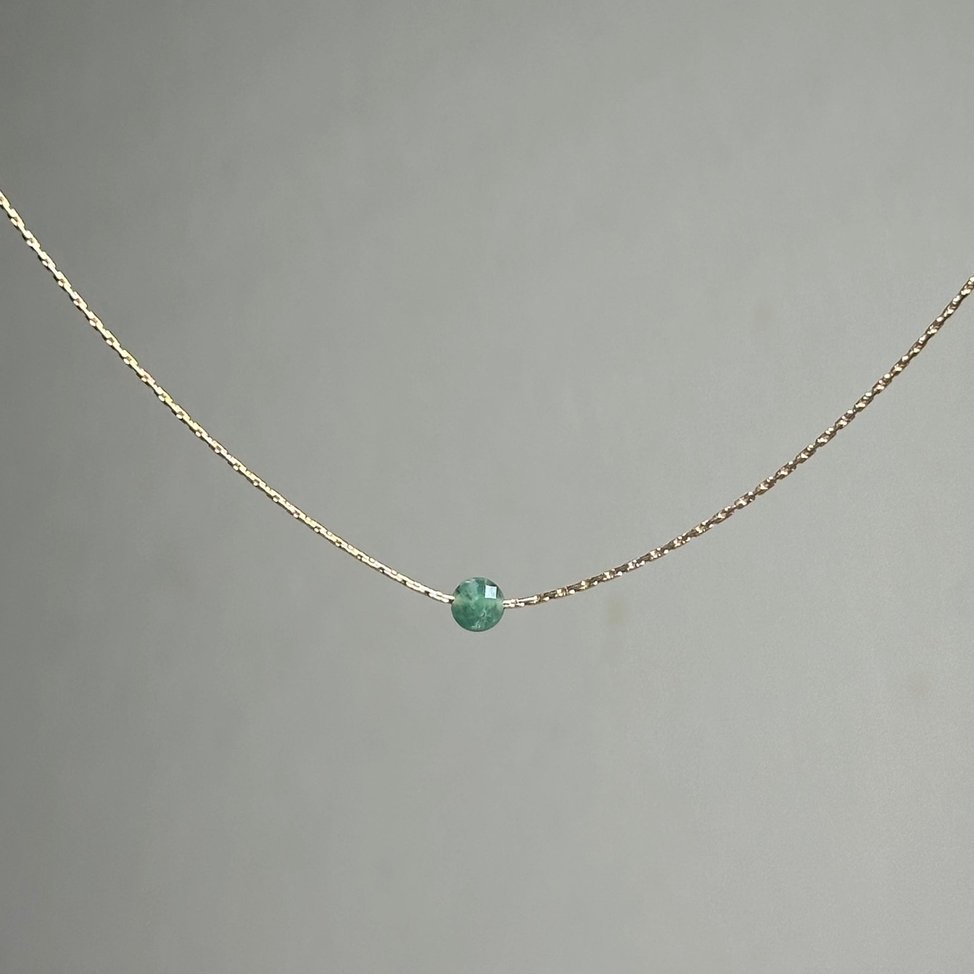 Emerald Gold Necklace (May's Birthstone) <br> Minimalist