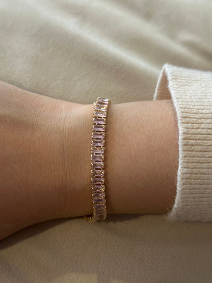 REINA Green Pave Tennis Bracelet Clasp