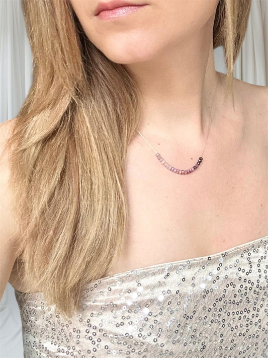 Pink Tourmaline Necklace Gold filled 14k