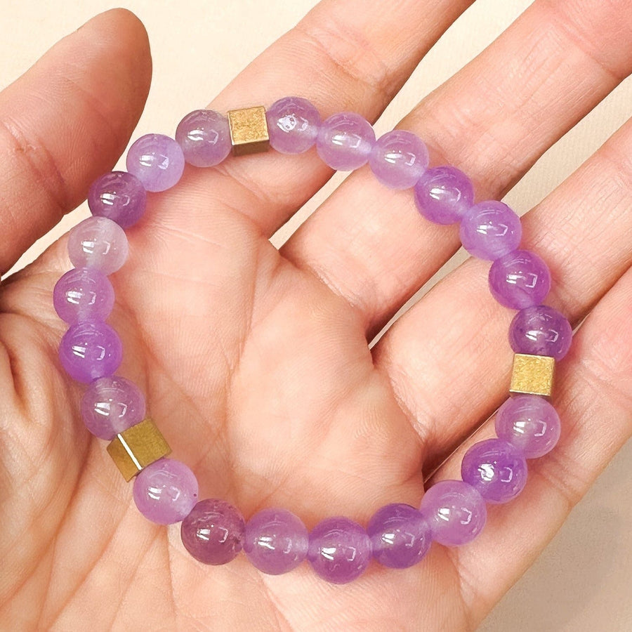 Amethyst Bracelet 8mm Squares