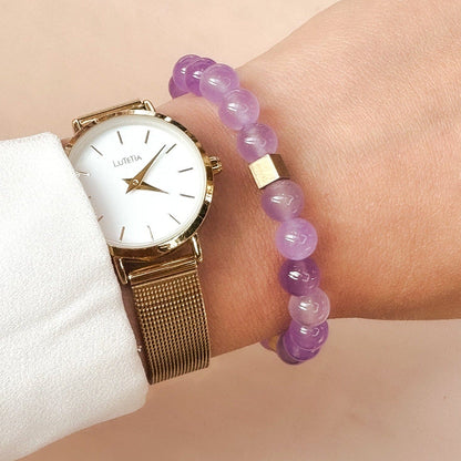 Amethyst Bracelet 8mm Squares