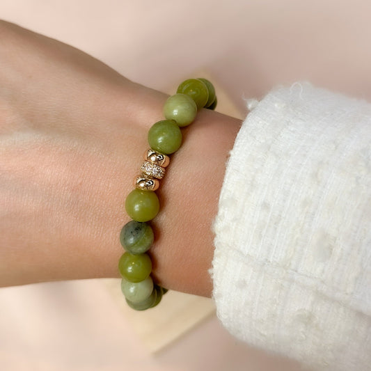 Peridot bracelet (August Birthstone) <br> Bohemian Bracelet Gold 8mm