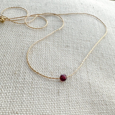 Garnet Gold Necklace Minimalist | Mi Cielo London