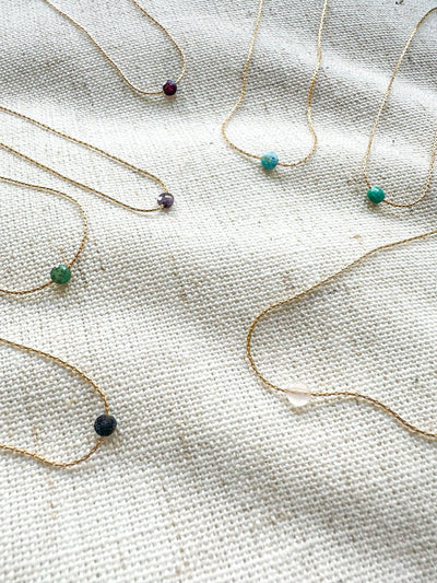 Emerald Gold Necklace (May's Birthstone) <br> Minimalist