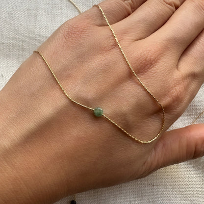 Emerald Gold Necklace Minimalist