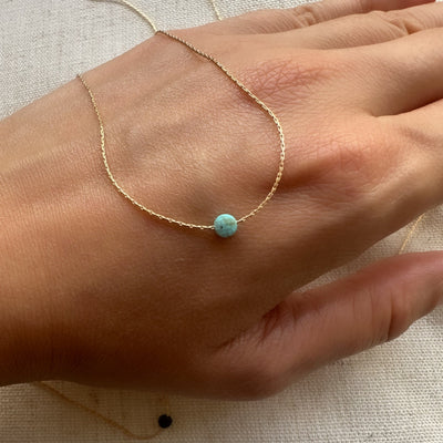 Turquoise Gold Necklace <br> Minimalist