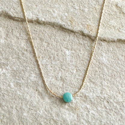 Turquoise Gold Necklace <br> Minimalist