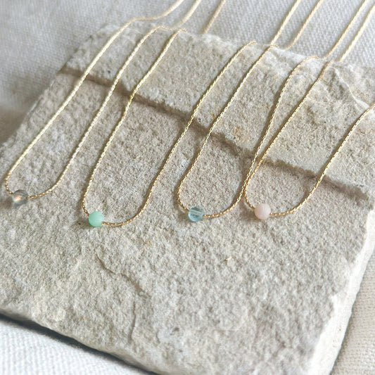 Labradorite Gold Necklace <br> Minimalist