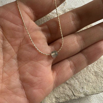Prehnite Gold Necklace <br> Minimalist square