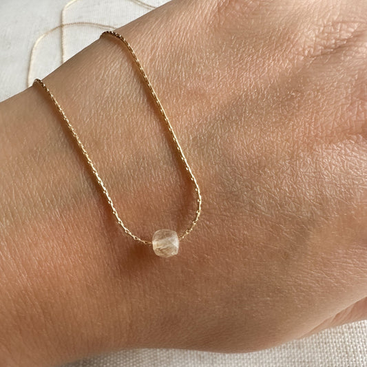 Citrine square necklace - november birthstone
