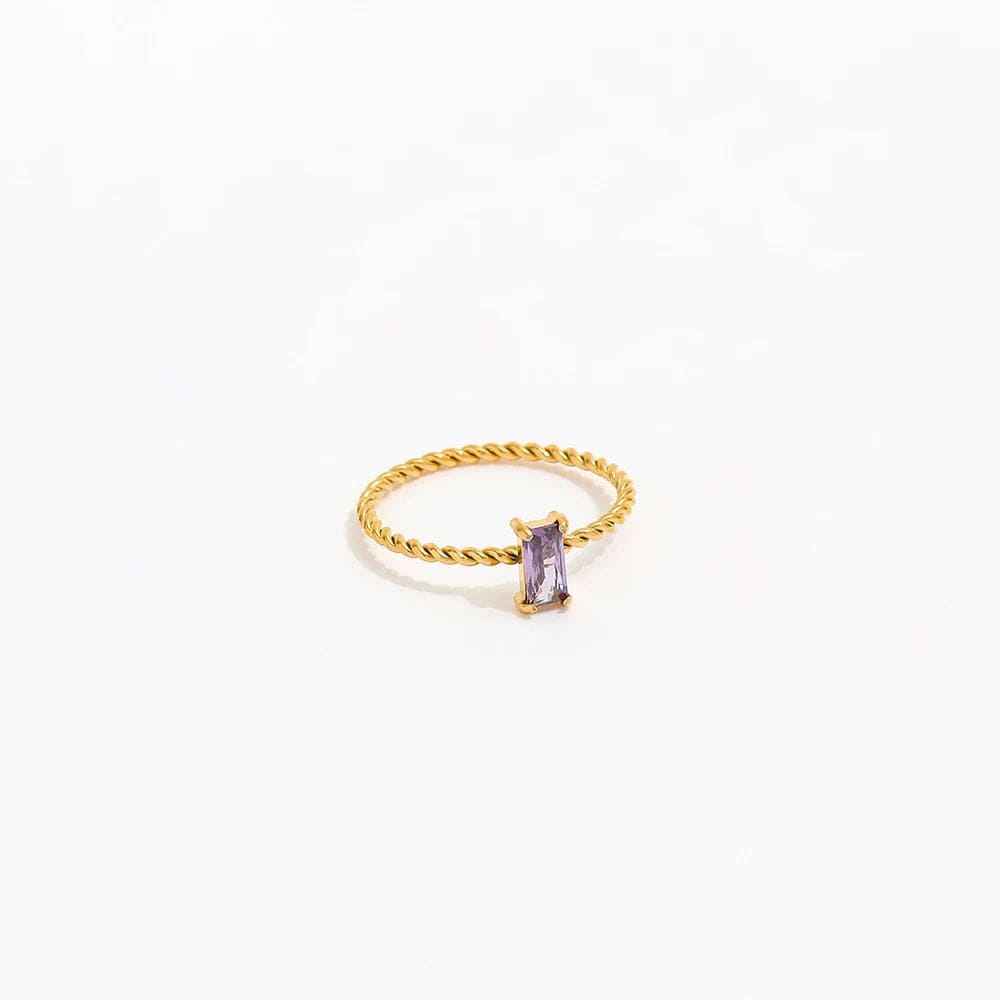 Monroe Ring purple cubic zirconia stone