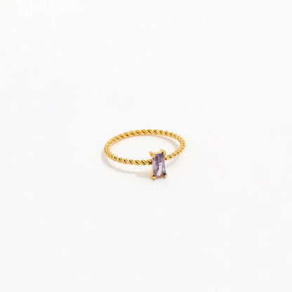 Monroe Ring purple cubic zirconia stone