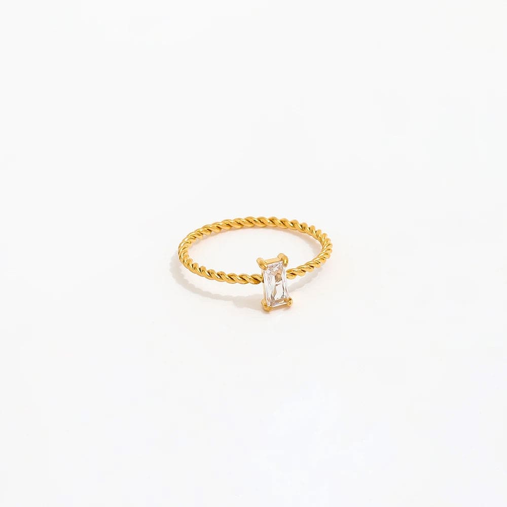 Monroe Ring white cubic zirconia stone