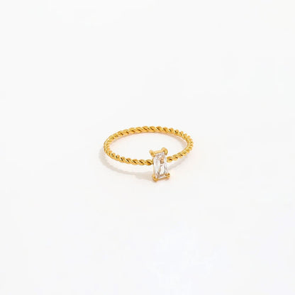 Monroe Ring white cubic zirconia stone