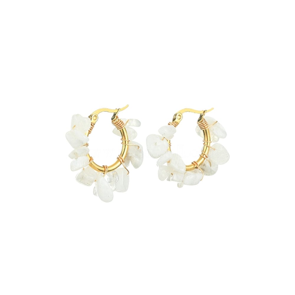 Flower Earrings Moonstone | Mi Cielo London
