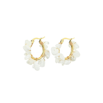Flower Earrings Moonstone | Mi Cielo London