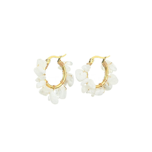 Flower Earrings Moonstone | Mi Cielo London